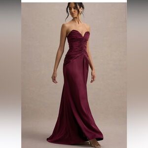 Club L London Desirie Plum Maxi Dress w/ Scarf
